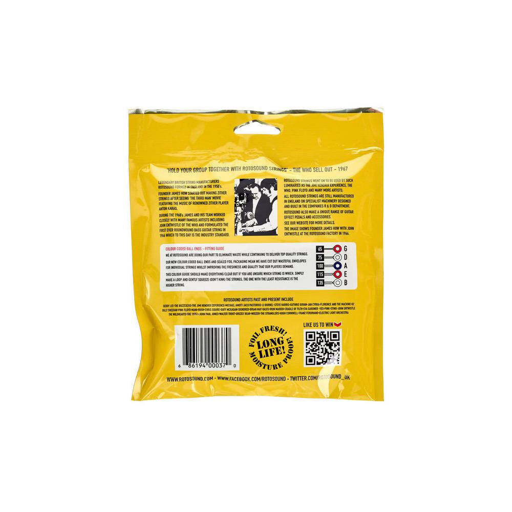 Rotosound 885LD Tru Bass 88 basgitaarsnaren 65 - 135 long scale