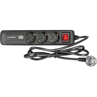 Adam Hall 3-weg stroomverdeeldoos met schakelaar en USB-voeding
