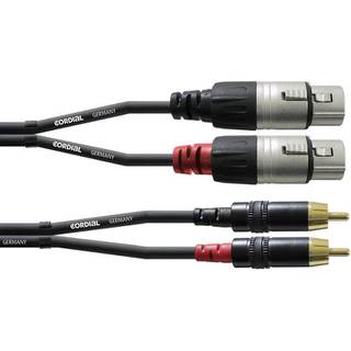 Cordial CFU3FC Intro verloopkabel 2x XLR female - 2x RCA 3m