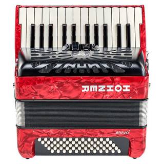 Hohner Bravo II 60 Rood, Silent Key accordeon
