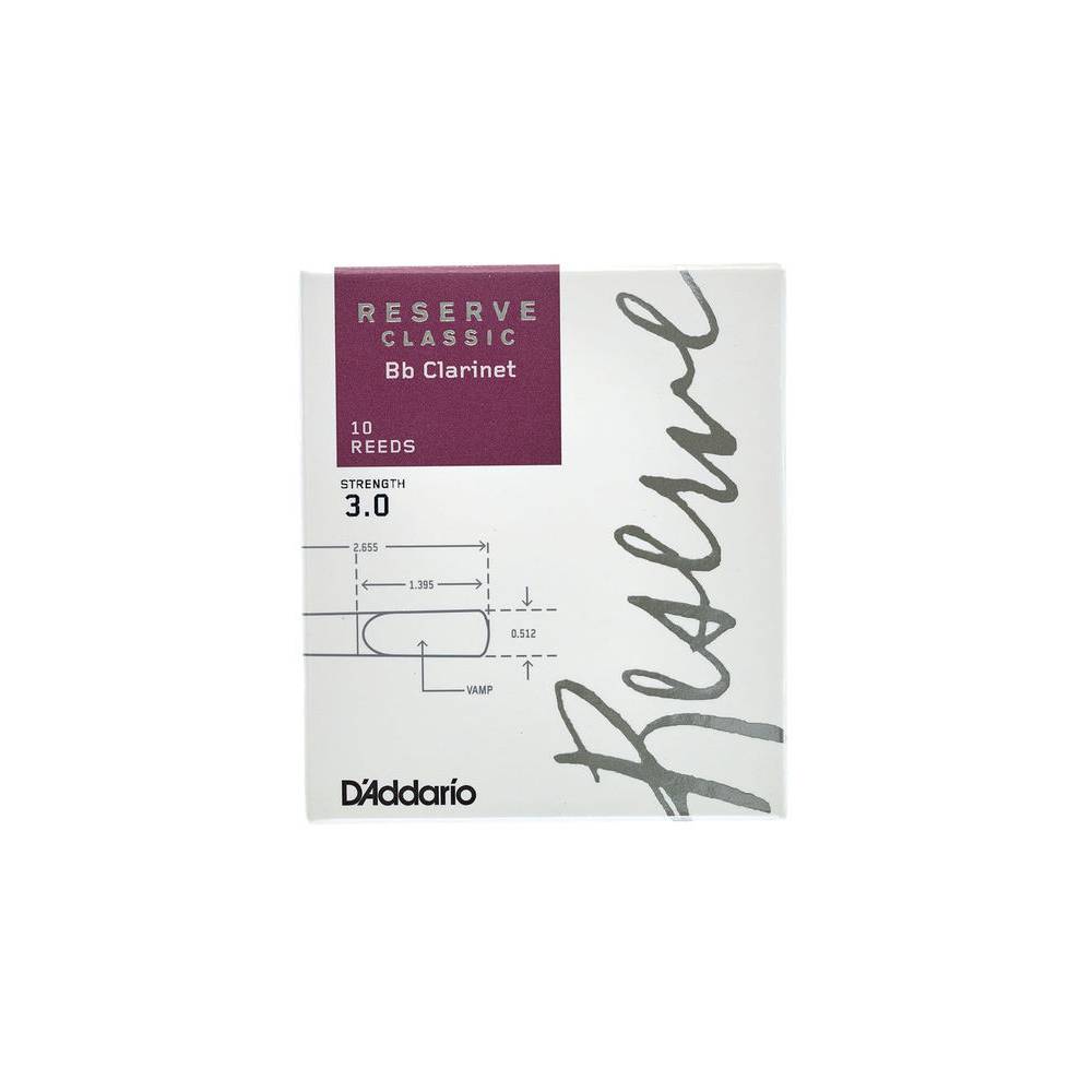 D'Addario Woodwinds Reserve Classic Bb 3.0 rieten voor Bb klarinet (10 stuks)
