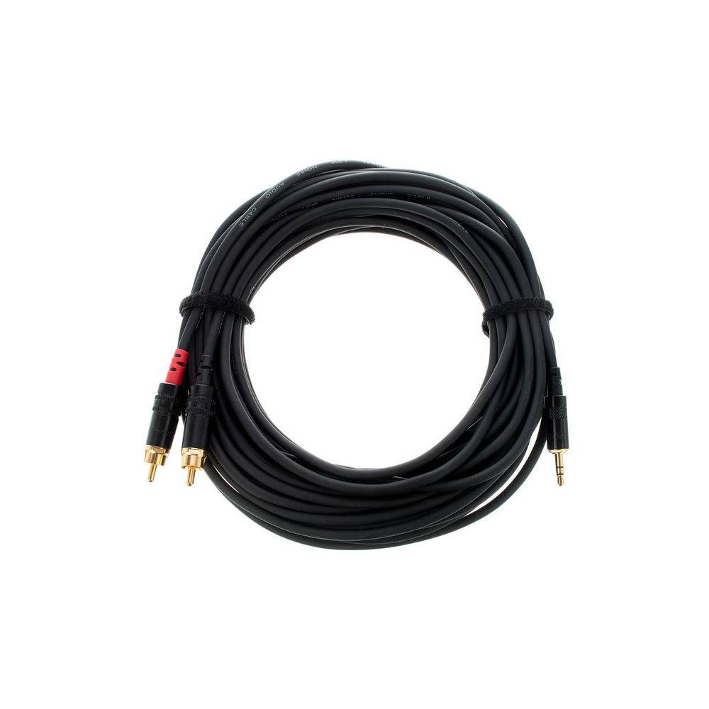 Cordial CFY6WCC-LONG Intro verloopkabel 3.5mm TRS jack - 2x RCA 6m zwart