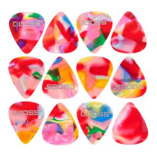 Boss BPK-12-MM celluloid plectrums mosaic medium (set van 12)