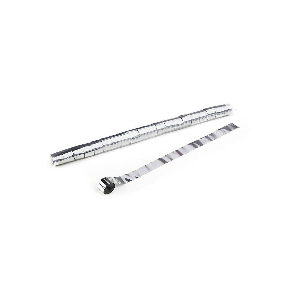 MagicFX Metallic streamers 20m x 2.5cm zilver