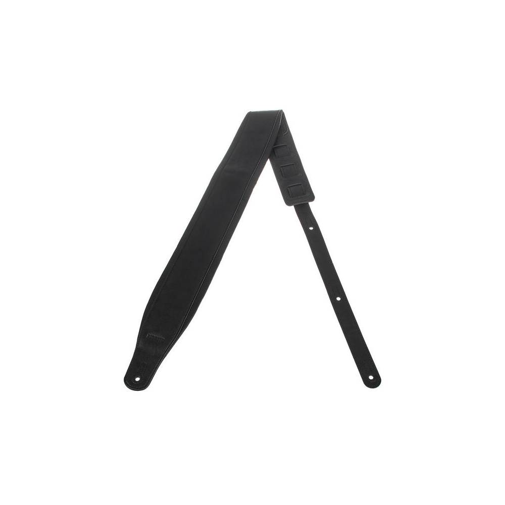 Richter 1647 Backline Series Black 8 cm brede gitaarband van zacht synthetisch leer