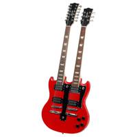 Fazley FSGD118RD Double Neck elektrische gitaar rood