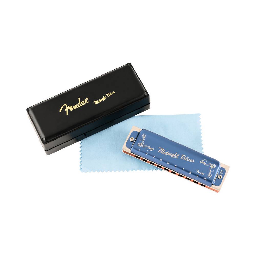 Fender Midnight Blues Harmonica E mondharmonica met opbergdoosje