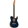 Fender American Acoustasonic Telecaster See Through Blue elektrisch-akoestische gitaar met gigbag