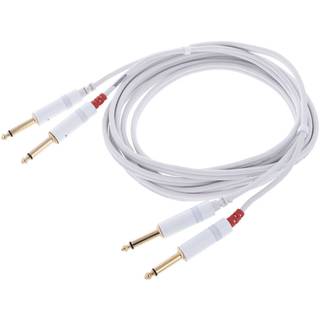 Cordial CFU3PP-SNOW Intro 2x 6.3mm TS jack instrumentkabel 3m wit