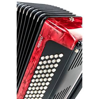 Hohner Bravo II 60 Rood, Silent Key accordeon