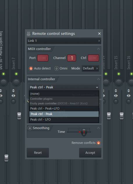 sidechain with fruity peak controller