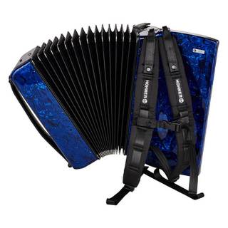 Hohner Bravo III 72 Blauw, Silent Key accordeon