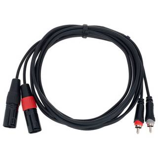 Cordial EU3MC Elements verloopkabel 2x XLR male - 2x RCA male 3m