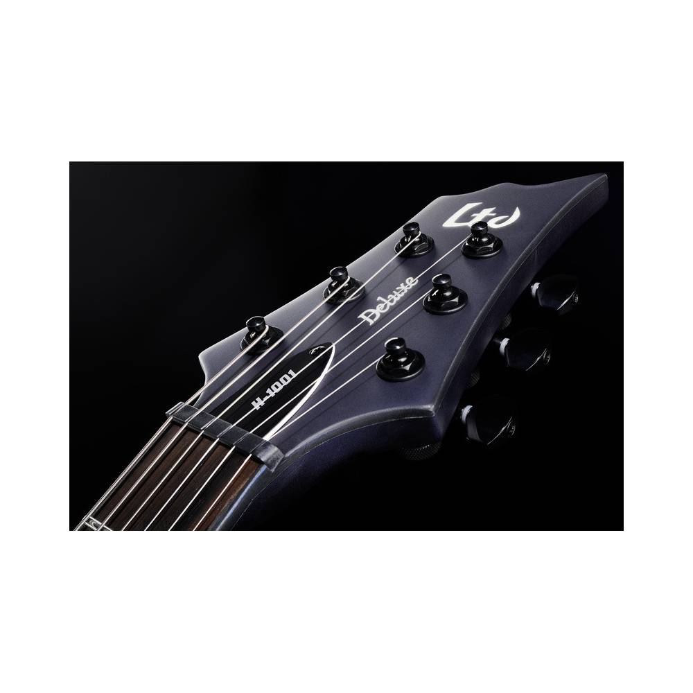 ESP LTD Deluxe H-1001 Violet Andromeda Satin met Seymour Duncan Pegasus/Sentient en Hipshot brug