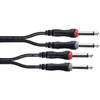 Cordial EU1PP Elements jack kabel 2x 6.3mm TS - 2x 6.3 mm TS 1m zwart