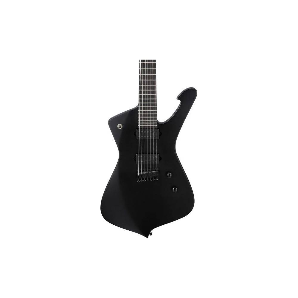 Ibanez Iron Label Iceman ICTB721-BKF Black Flat 7-snarige elektrische gitaar met gigbag