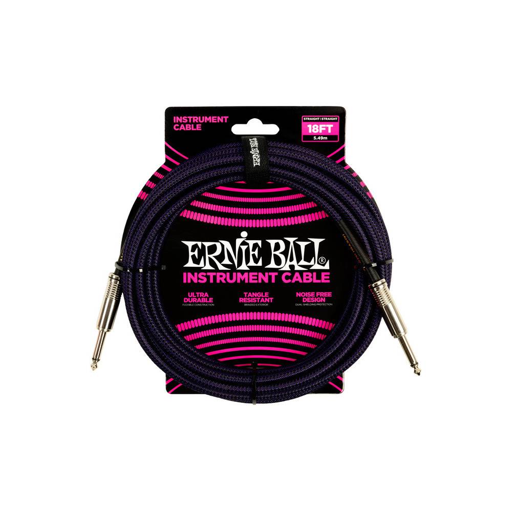Ernie Ball 578898 braided instrument cable paars 5.5m