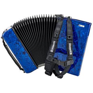 Hohner Bravo II 48 Blauw, Silent Key accordeon
