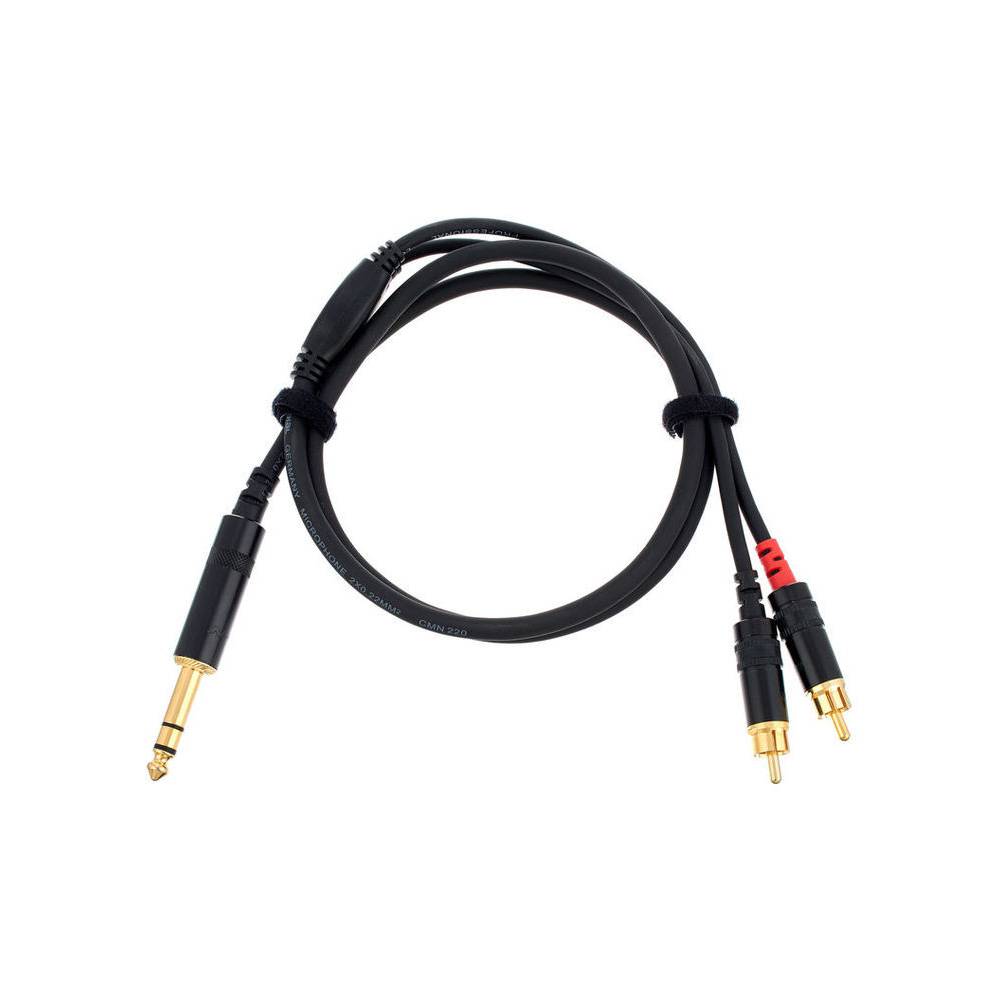 Cordial CFY0.9VCC 6.3 mm stereo jack male - 2x RCA male 0.9m