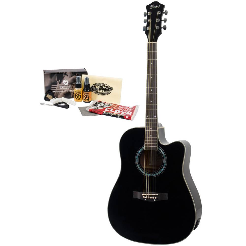 Mona Lisa Correspondentie Amuseren Fazley FE100CBK & GAFAZ1 western gitaar met onderhoudsset kopen? -  InsideAudio