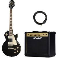 Epiphone Les Paul Standard '60s Ebony elektrische gitaar + versterker + instrumentkabel