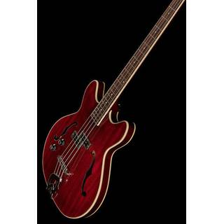 Guild Newark St. Collection Starfire I Bass LH Cherry Red linkshandige semi-akoestische basgitaar