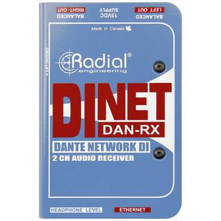 Radial DiNET DAN-RX DI Box met Dante Networking-technologie