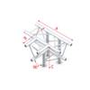 Showtec FT30 Driehoek truss 020 4-weg T-stuk 90g