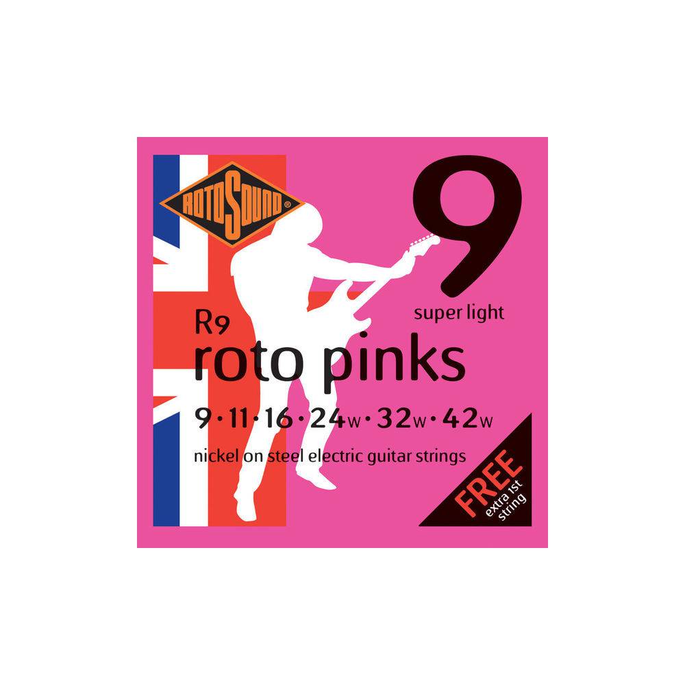 Rotosound R9 Roto Pinks set elektrische gitaarsnaren 009 - 042