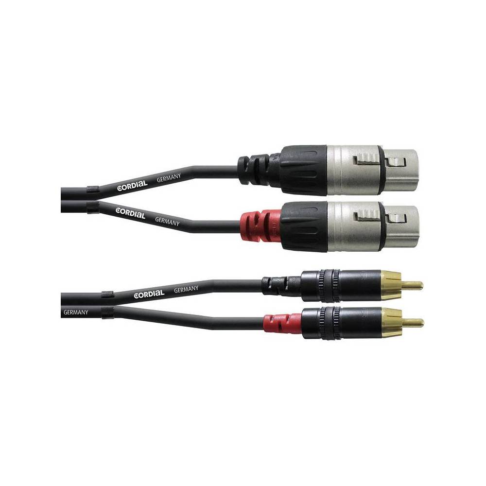Cordial CFU3FC Intro verloopkabel 2x XLR female - 2x RCA 3m