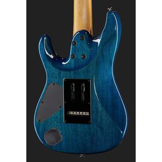 Ibanez Prestige Martin Miller Signature MM7-TAB Transparent Aqua Blue 7-snarige gitaar met koffer