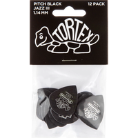 Dunlop Tortex Pitch Black Jazz III 1.14mm 12-pack plectrumset zwart