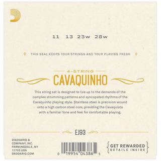 D'Addario EJ93 snarenset voor Braziliaanse Cavaquinho