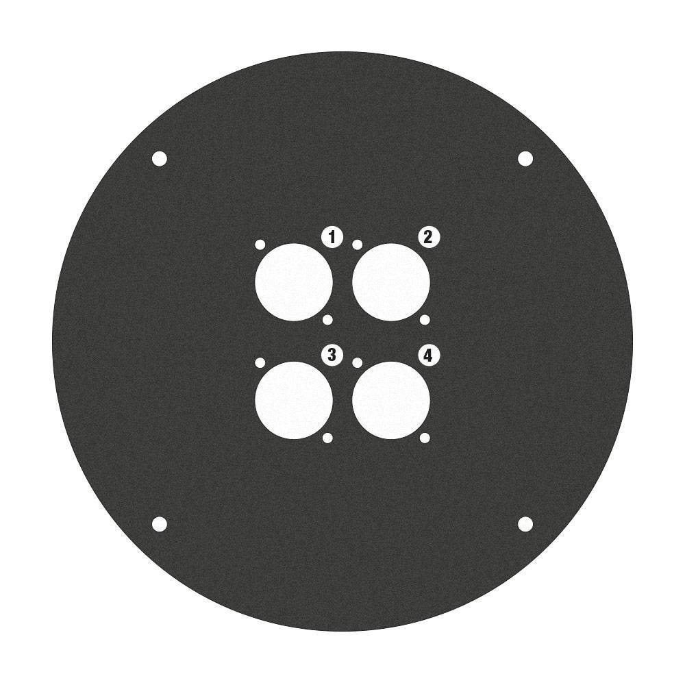 Adam Hall 70225D4 plaat voor 70225 met 4x D-size gat