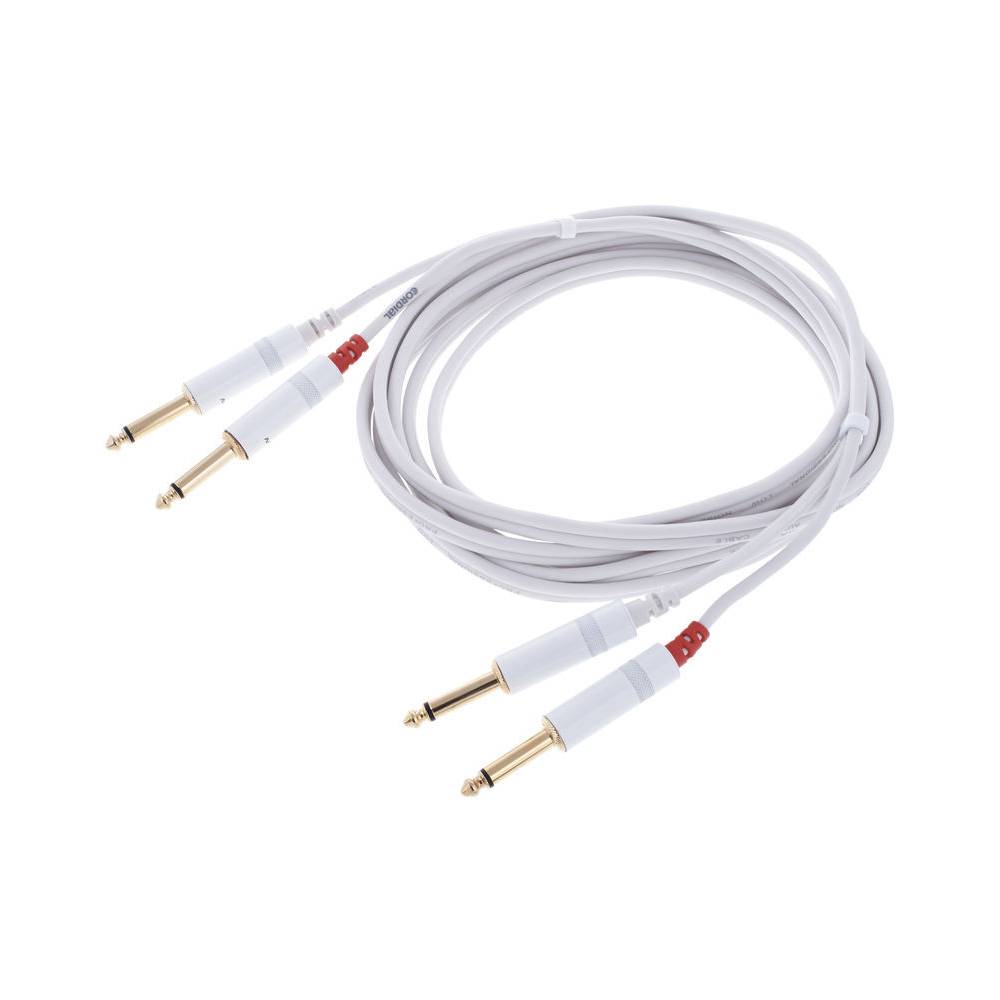 Cordial CFU3PP-SNOW Intro 2x 6.3mm TS jack instrumentkabel 3m wit