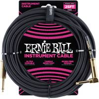 Ernie Ball 6058 Braided Instrument Cable, 7.5 meter, zwart