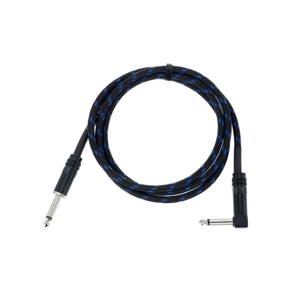 Cordial EI1.5PR-TWEED-BL Elements jack kabel 6.3 TS recht-haaks 1.5m tweed blauw