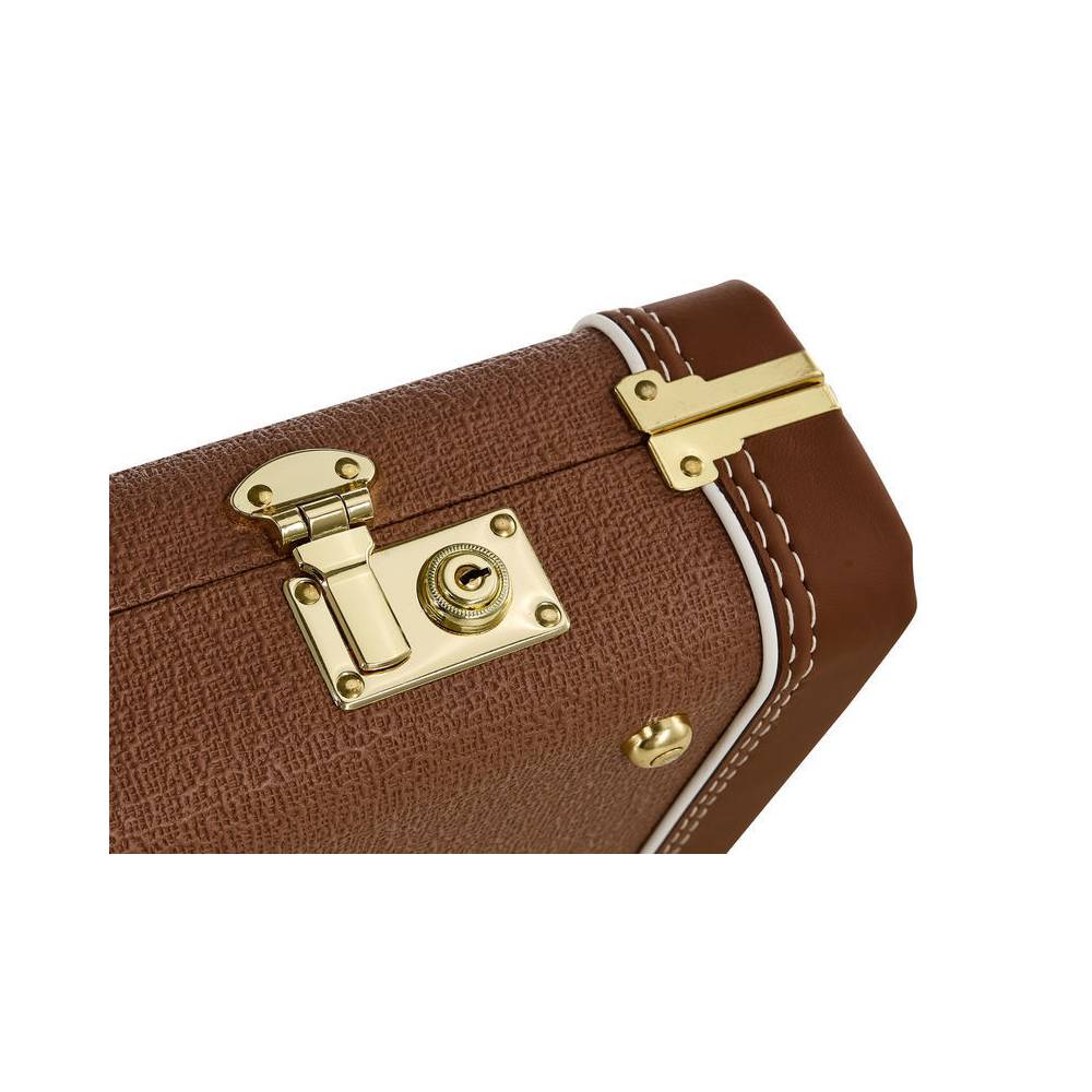 Fender G&G Deluxe Strat/Tele Hardshell Case Brown & Gold Plush koffer voor Stratocaster en Telecaster