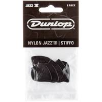 Dunlop Jazz III Black Stiffo 6-pack plectrums
