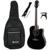 Fazley FE118CBK elektrisch akoestische westerngitaar + gigbag + strap + capo