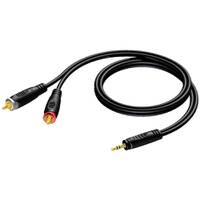 Procab REF711 jack 3.5 mm male stereo - 2x RCA male 10.00 meter