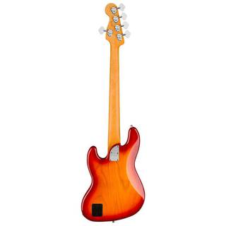 Fender American Ultra Jazz Bass V Plasma Red Burst MN met koffer