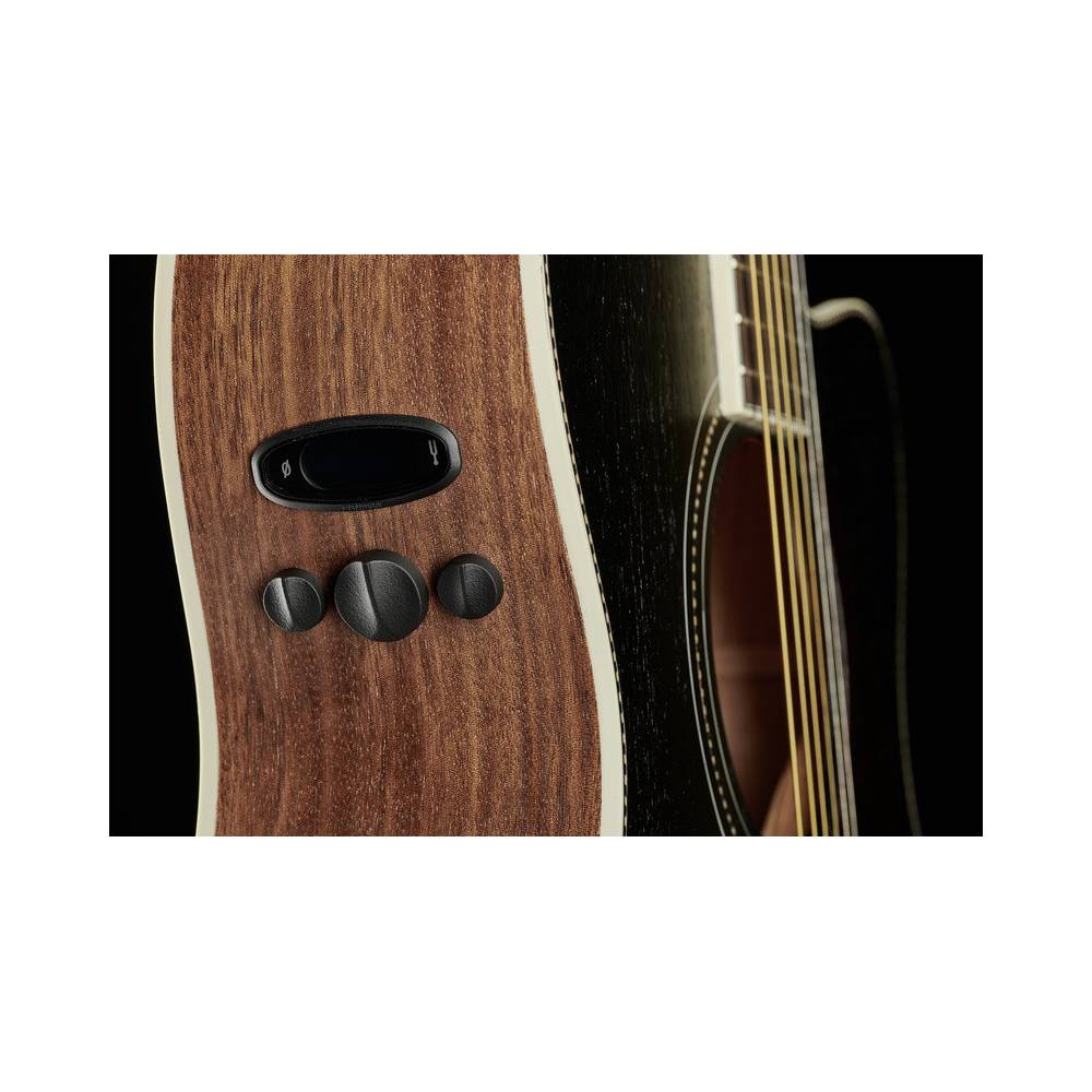 Fender Paramount PM-3CE Triple-0 Mahogany Black Top Limited Edition elektrisch-akoestische gitaar met koffer