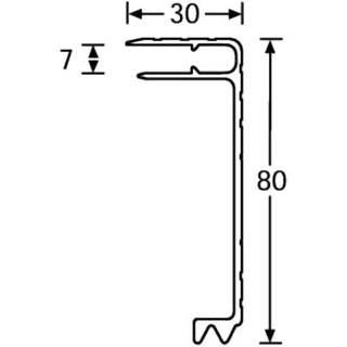 Adam Hall Aluminium sluit hoekprofiel 80mm hoog 7mm deksel