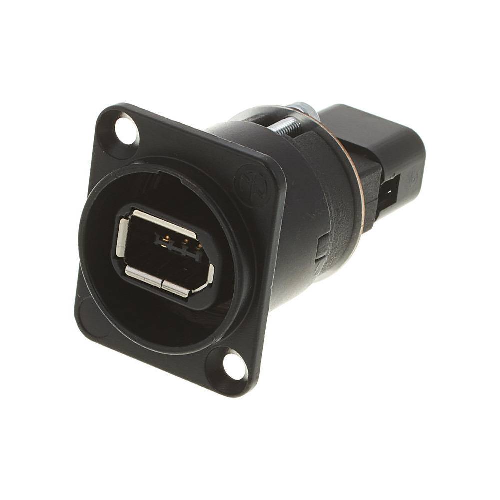 Neutrik NA 1394-6-W-B D-Type Firewire connector (zwart)