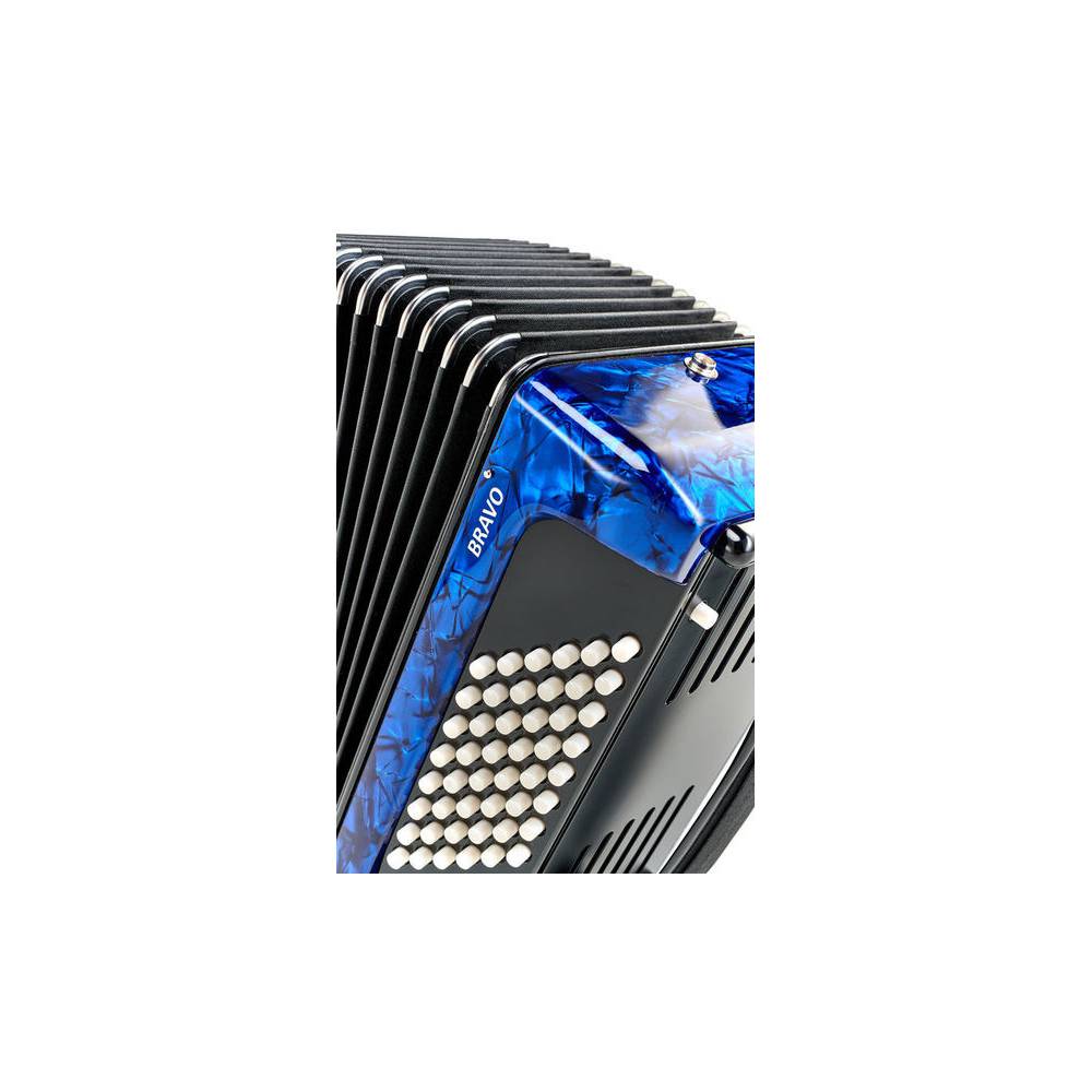 Hohner Bravo II 48 Blauw, Silent Key accordeon