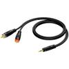 Procab REF711 jack 3.5 mm male stereo - 2x RCA male 1.50 meter