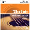 Daddario EJ15-3D snaren voor akoestische western gitaar (3 sets)