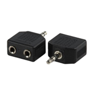 HQ Adapter plug 3.5mm stereo stekker - 2x 3.5mm stereo kontra