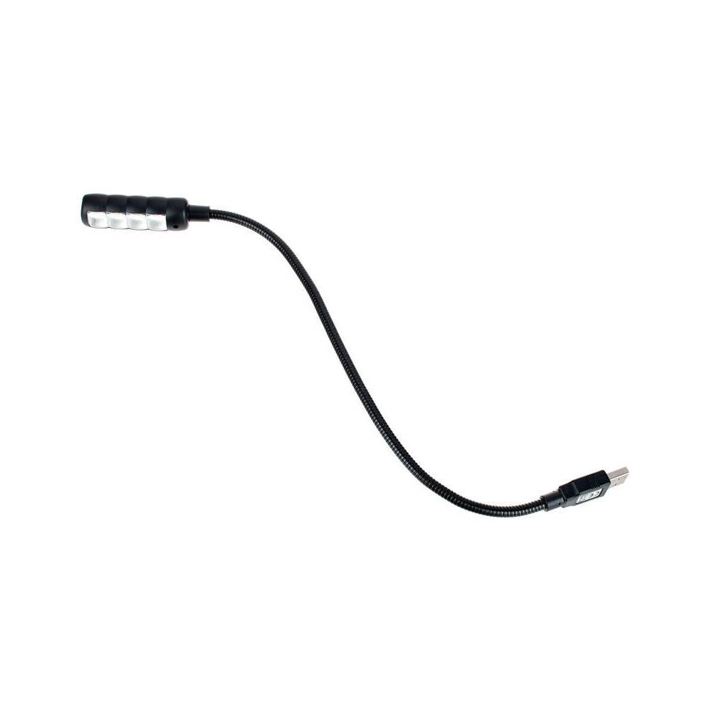 Adam Hall SLED 1 ULTRA USB C zwanenhals-lamp met USB-connector en 4 COB LED's
